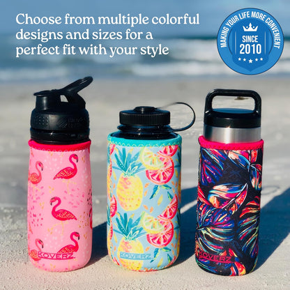 24-30 oz Koverz Neoprene Water Bottle Insulator Cooler Coolie - Petals