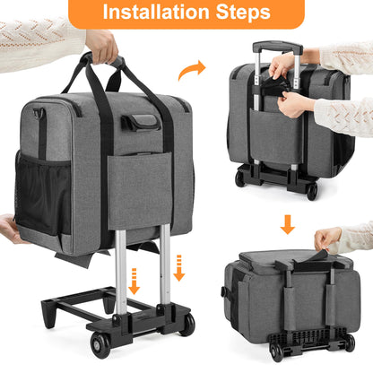 Trunab Rolling Scrapbook Tote Craft Organizers and Storage with Wheels, Craft Bag for 12 X 12 inch Scrapbook Album and Laptop, for Women