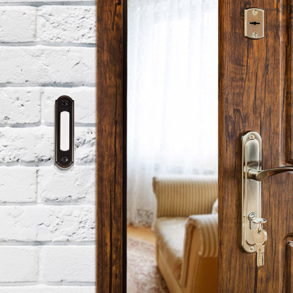 Newhouse Hardware LED Lighted Metal Door Chime Push Button (Oil-Rubbed Bronze) | Surface Mount Lighted Door Bell Button | Replacement Wired Doorbell Button for Most Door Bell Chimes