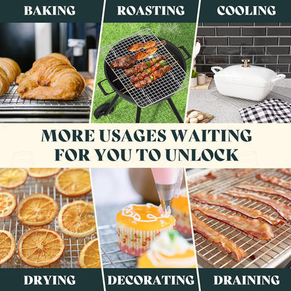 Premium Stainless Steel Cooling Racks by [Brand Name] - Heavy Duty Oven Safe | 10"x14.75" Set of 2 for Baking & Roasting