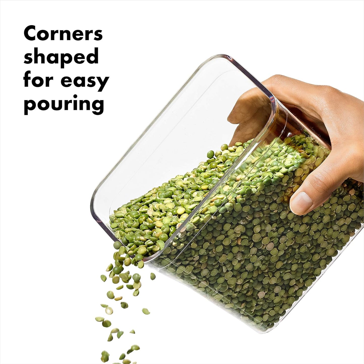 4.4 OXO Steel POP Container Big Medium Square - Qt for Flour, Sugar and More,Grey