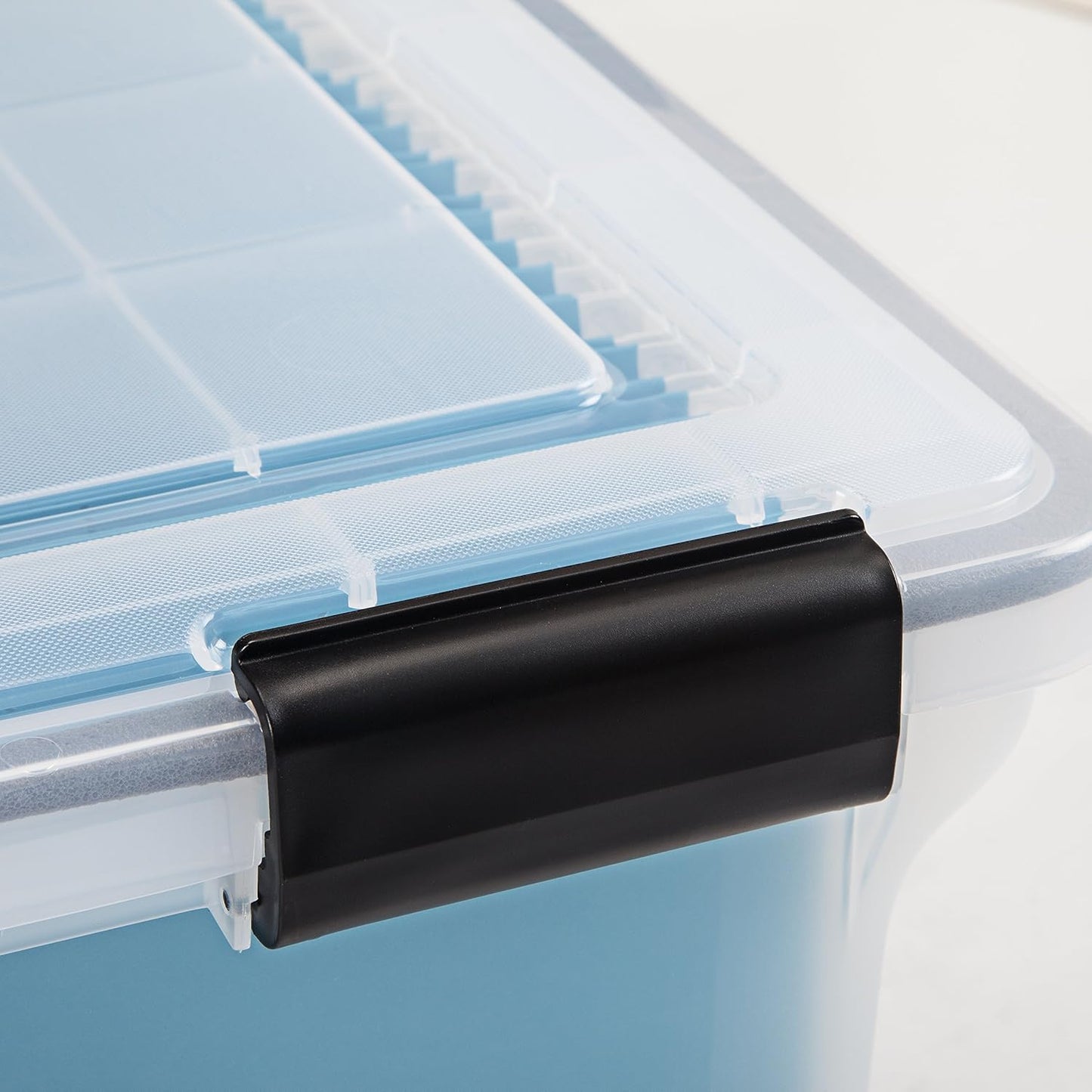 IRIS USA WeatherPro File Box Organizer for Letter/Legal Files, Water Resistant Document Box, Clear 32 Qt.
