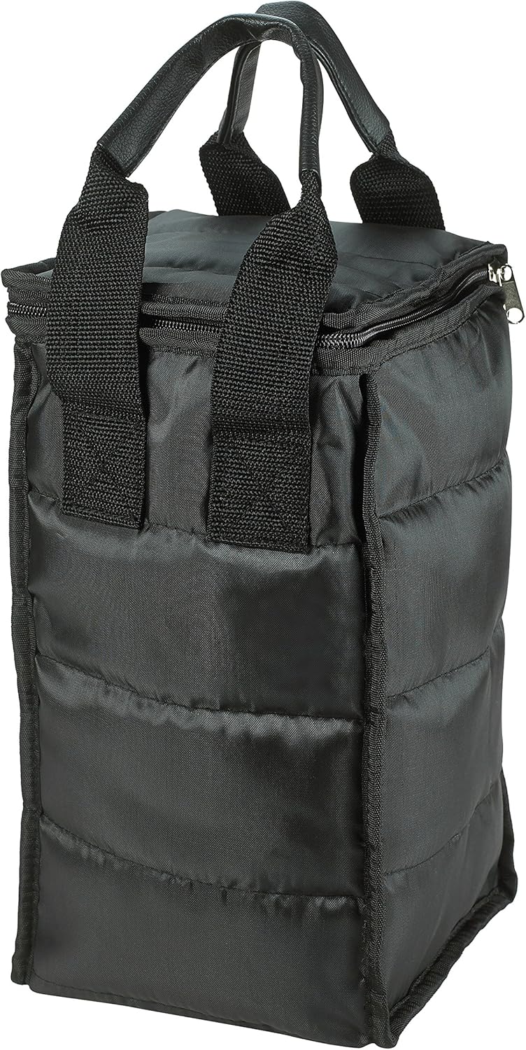 Wine Carrier Tote Bag with 4 Bottle Pockets, Attractive Wine Bag with Thick Padding, Zipper, Easy Carry Handles