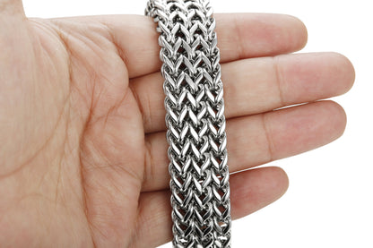 LOYALLOOK Stainless Steel 19MM Cuban Curb Link Chain Men's Bracelets Rock Link Wristband,8.5 Inches