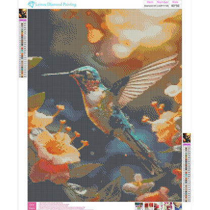 Lvmuu Large Hummingbirds Diamond Painting Kits for Adults, 5D Flowers DIY Full Square Drill Diamonds Art Sets for New Beginner, Paint with Diamonds Beads Art Craft Home Decoration 16x20in