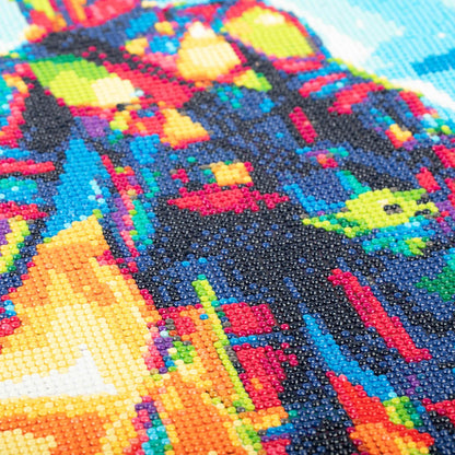 Modern Merch Star Wars Diamond Art Kits for Adults, Mandalorian and Baby Yoda 5D Diamond Painting for Adults, DIY Star Wars Wall Art, Cross Stitch Gem Art, Full Round Drill 12x16in