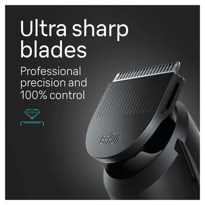 Braun All-in-One Style Kit Series 5 5470, 9-in-1 Trimmer for Men w/Beard Trimmer, Body Trimmer for Manscaping, Gillette Fusion5 ProGlide Razor, 40 Length Settings, Rechargeable Battery, Cordless