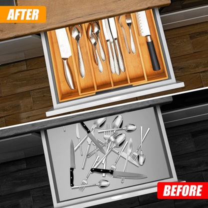 Kitchen Silverware Drawer Organizer and Storage Cabinet Utensil Rack Bathroom Counter Vanity Extra Large Big Cooking Drawer Organizers Countertop Pantry Storage Cabinet Best Kitchen Must Haves 2025