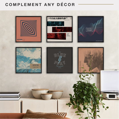MCS Gallery Aluminum 12.5x12.5 Inch Album Cover Frame (6pk), Black (65506)