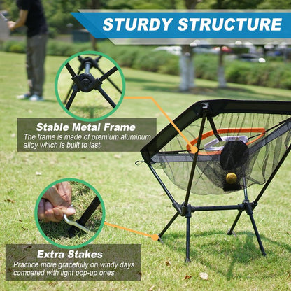 SENSECLUB Foldable Chipping Net, Indoor Chipping Net with Mat, Practice Golf Net Chipping Target, Outdoor Backyard Golf Game Gifts for Golfer