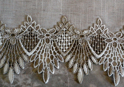 Galleria di Giovanni X-Large 33 Inch Table Topper Dresser Scarf - Neutral Earth Tones European Lace