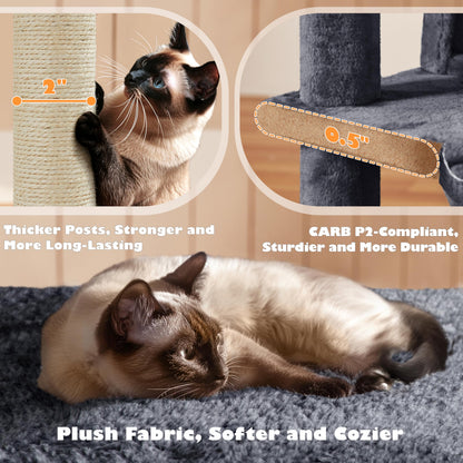 Yaheetech 54in Cat Tree Tower Condo Furniture Scratch Post for Kittens Pet House Play
