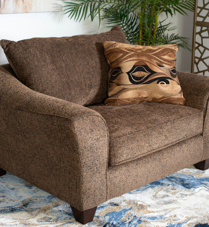 Roundhill Furniture Camero Cafe Fabric Pillow back Accent Chair & Ottoman Set