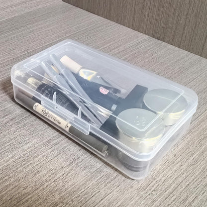 Thintinick 4 Pack Rectangular Clear Plastic Storage Containers Box with Hinged Lid for Beads and Other Small Craft Items (8 x 4.7 x 2.3 inch)