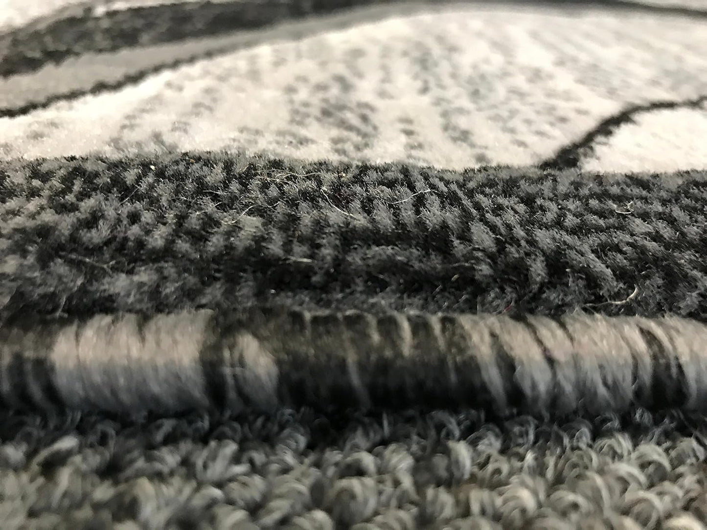 Modern Contemporary Door Mat Rug - Grey & Black Silver Design, 2 Feet X 3 Feet