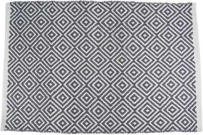 DII 2x3 Woven Cotton Throw Rug, Area Rugs for Kitchen, Bedroom, Bathroom or Entry Way, Small Rug, Diamond Gray