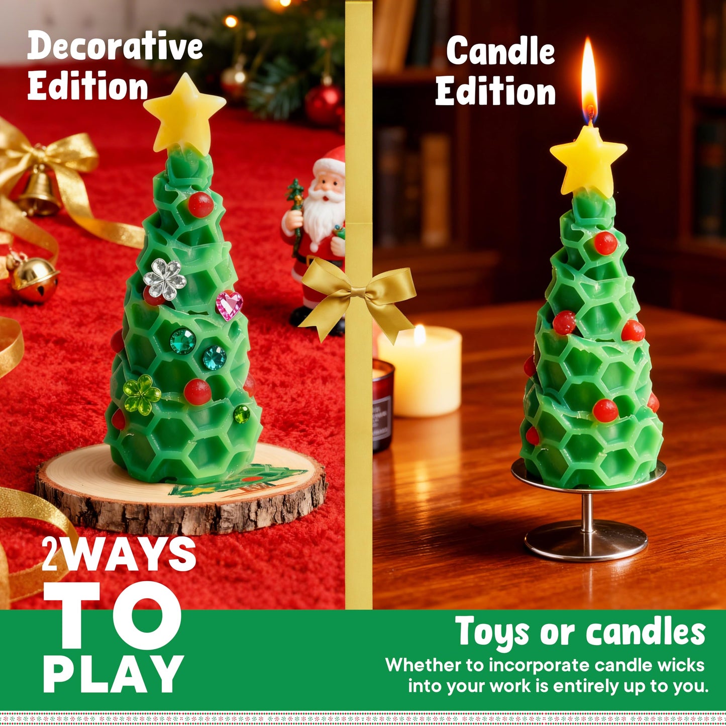 SMEAGOLORIYA Candle Making Kit, DIY Moldable Wax Craft Set with 10 Vibrant Sheets, Paints, Stickers & Wooden Stand | Creative Sensory Play, STEM Activity, Gift for Christmas Holiday Ages 12+