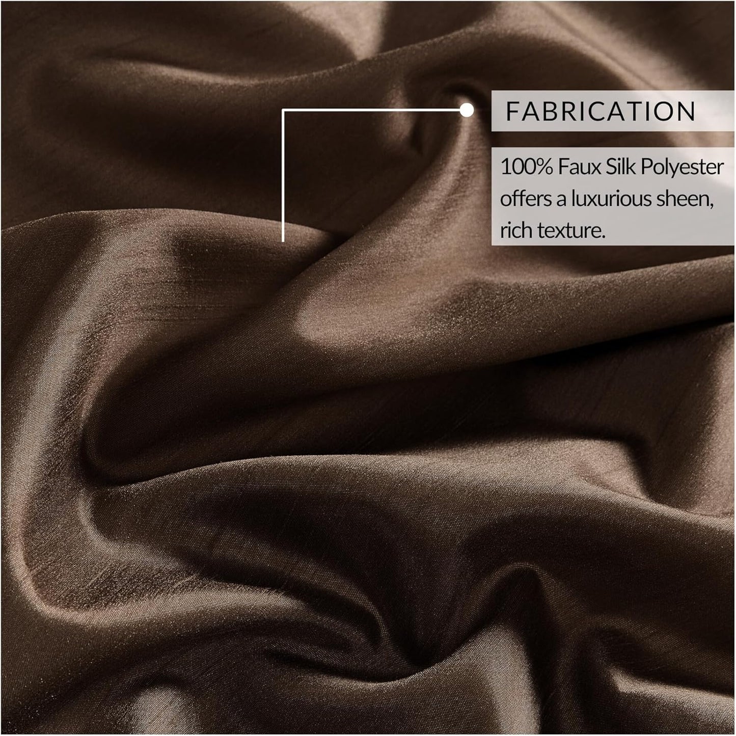 Elrene Home Fashions Colette Faux-Silk Scalloped Window Valance, Chocolate, 50 in x 21 in (Scalloped Valance)