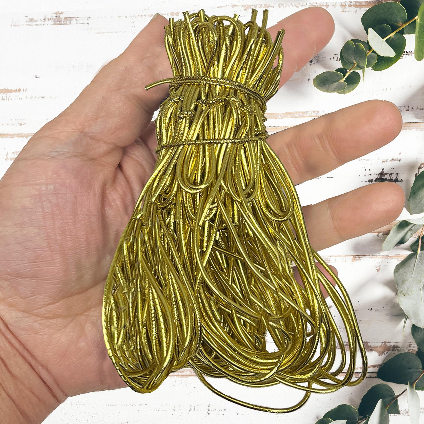 K-Kraft Gold Stretch Loops for Crafts and Gift Wrapping – 10-Inch Pre-Tied Bows for Medium Boxes (10 inch, Gold), Bundle of 100