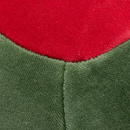 Creative Co-Op Cotton Velvet Olive Shaped Pillow, Green and Red