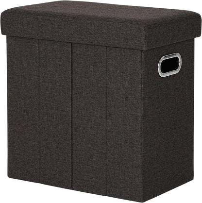 16.5x16.5x10.6in COSYLAND Ottoman with Storage Collapsible Fabric Ottoman Footrest Foot Stool for Room Small Slim Tall