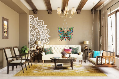 STGLCR DIY Hanging Diamond Art Pendant Painting Kit Colourful Butterfly, Special Crystal Gem Craft Painting Kit Ornament Double Sided Diamond Art Suncatcher Window Hanging Ornament 7.8inch