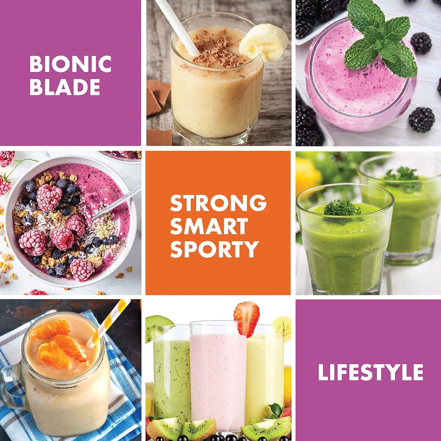 Bionic Blade Personal-Sized Blender 26 oz., BPA-Free, Rechargeable, 18,000 RPM Portable Blender for Shakes and Smoothies