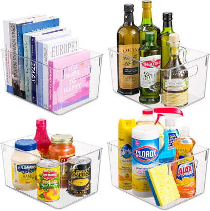 Pack 4 Countertops, Of Plastic Kitchen Organization Pantry Storage Bins - Fridge Organizer Household Food Baskets