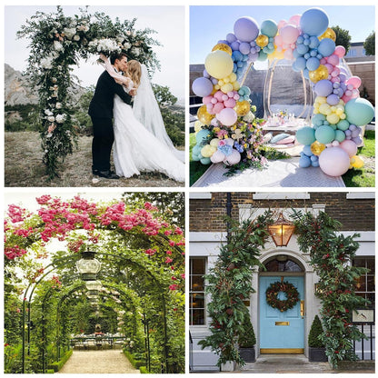 Metal Garden Arch Pergola for Climbing Plants and Wedding Events 11.5ft Tall Rose Arbor and Bridal Backdrop Stand