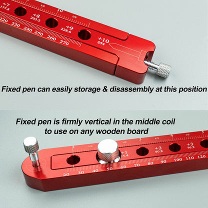 Woodworking Compass Scriber, Portable Aluminum Alloy Woodworking Compass Tool, Adjustable Metric/Inch Arc Drawing Ruler Circle Drawing Ruler Marking Gauge Circle Marking Tool