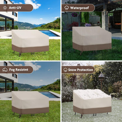 600D 77 34 33 inches HERA'S PALACE Waterproof Outdoor Bench Cover, Heavy Duty Outdoor Sofa Cover, Windproof & Anti-UV