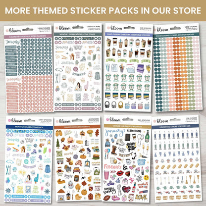bloom daily planners Holiday Seasonal Planner Sticker Sheets - Vintage Seasonal Sticker Pack - Removable & Repositionable - Over 310 Stickers Per Pack!