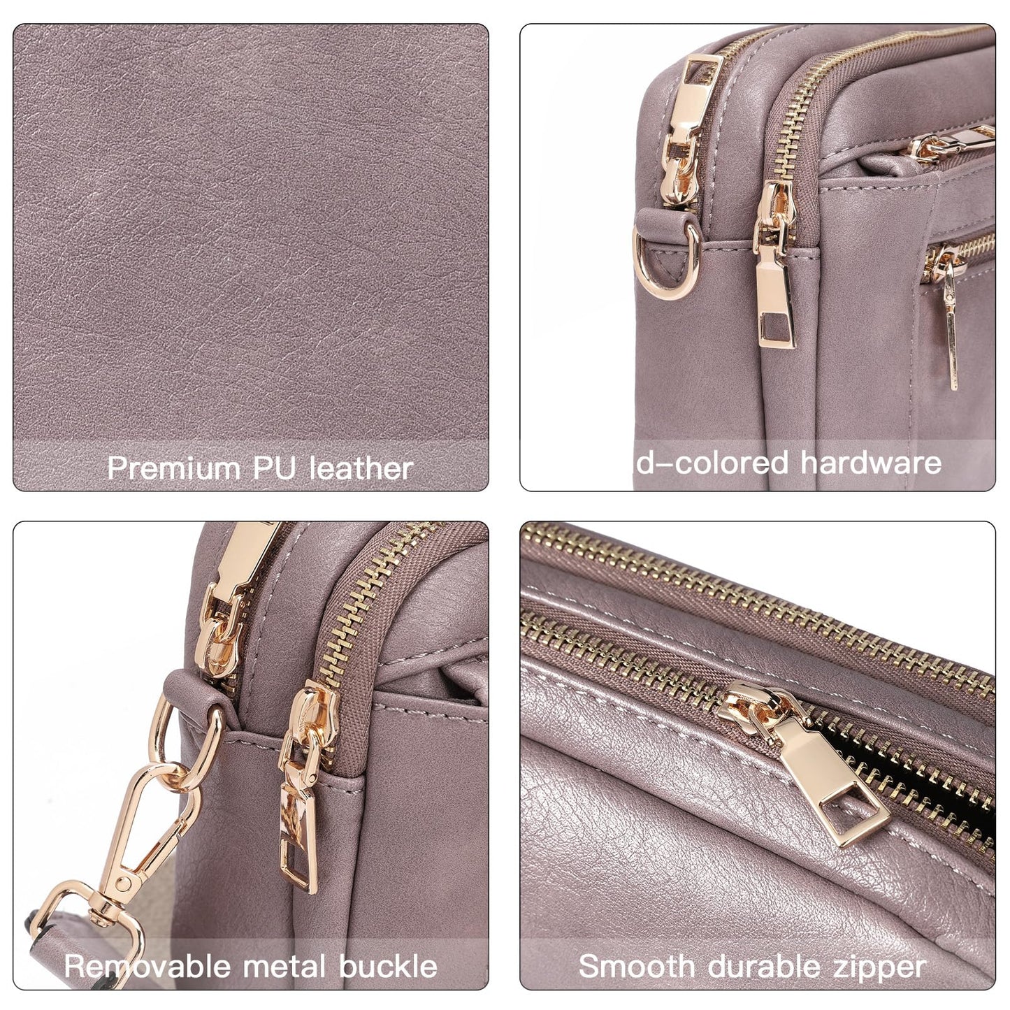 Telena Small Crossbody Bags For Women Vegan Leather Crossbody Purse With Adjustable Wide Strap For Daily Life