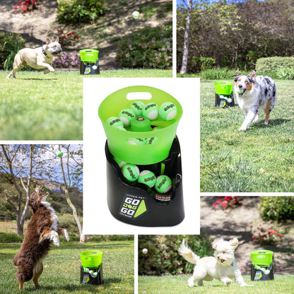 Hyper Pet GoDogGo Fetch Machine Dog Ball Launcher & Automatic Ball Launcher for Dogs With Five 2.5" Balls for Dogs 20-60 Pounds