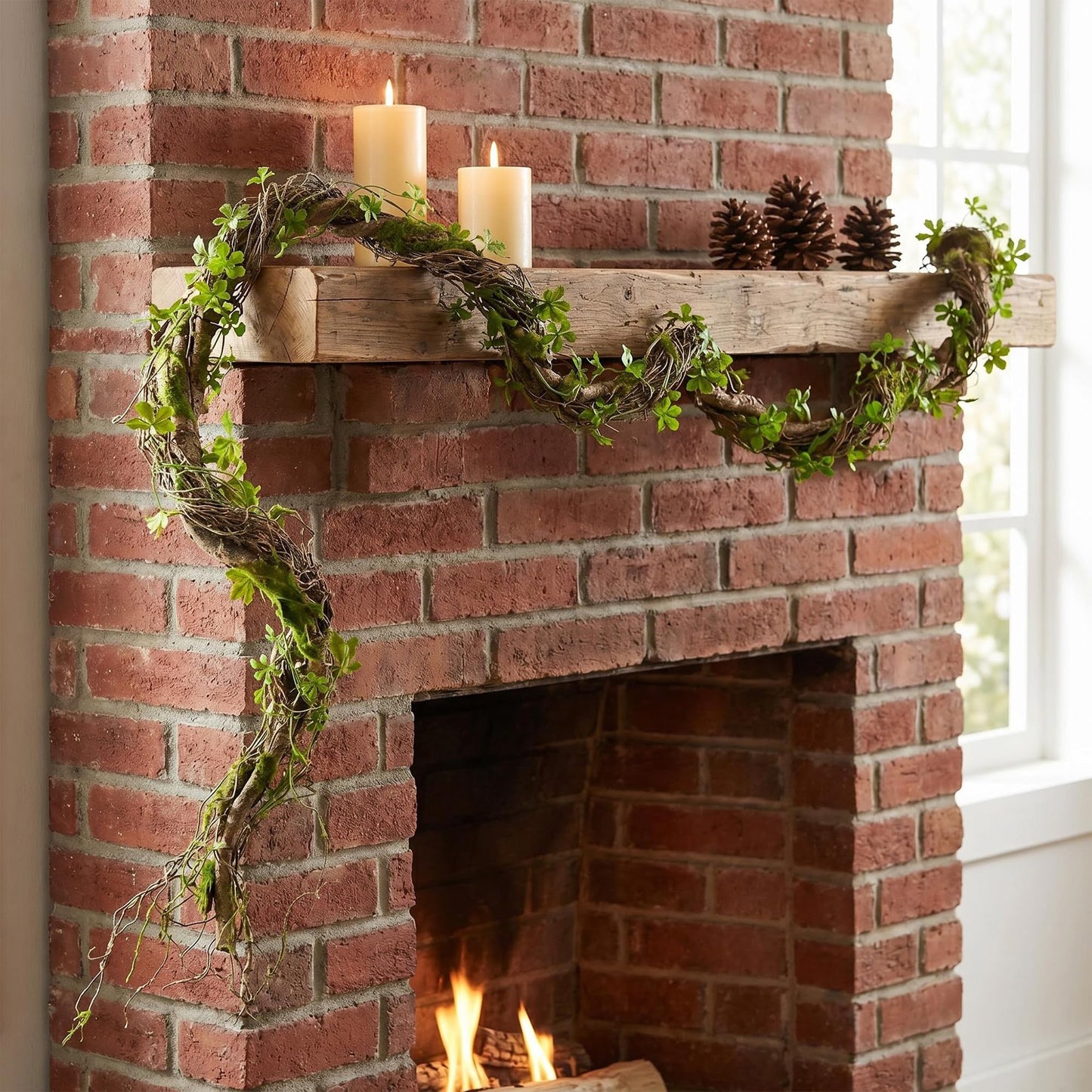 68.9inch Flexible Realistic Artificial Greenery Moss Garland Reptiles Vines Spooky Tree Branches Twigs for Jungle Theme Halloween Easter Thanksgiving Mantle Hanging Home Patio Wedding Arch Decor