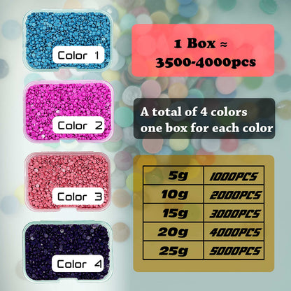 Diamonds Painting Accessories,Replacement for Missing Round Drills 611 612 613 632,Rhinestone Resin Diamond Drill,4 Colors beads Gems stones,3500pcs per color