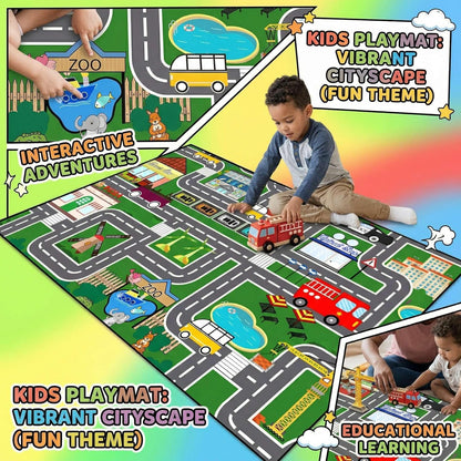 5x7 Kids Carpet City Play Mat - Cars Rugs for Boys Room Road Rug for Kids Car Track Rug for Bedroom Car Mat for Kids