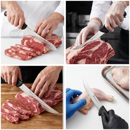 Plys From Prep to Plate: The 7-Piece Butcher Knife Set for Complete Meat & BBQ Mastery Featuring 10" Butcher, 6" Boning/Skinning/Fillet, and 8"/10" Slicing Knives in 4Cr13Mov Steel.