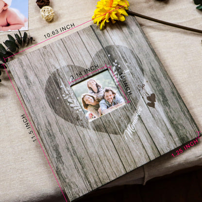 Holoary Self Adhesive Page Scrapbook Photo Album with Metallic Pen for 3x5 4x6 5x7 6x8 8x10 Hand Made DIY 40 pages Albums, Printed Kraft Paper Cover Memory Book (Wood Grain with Window)
