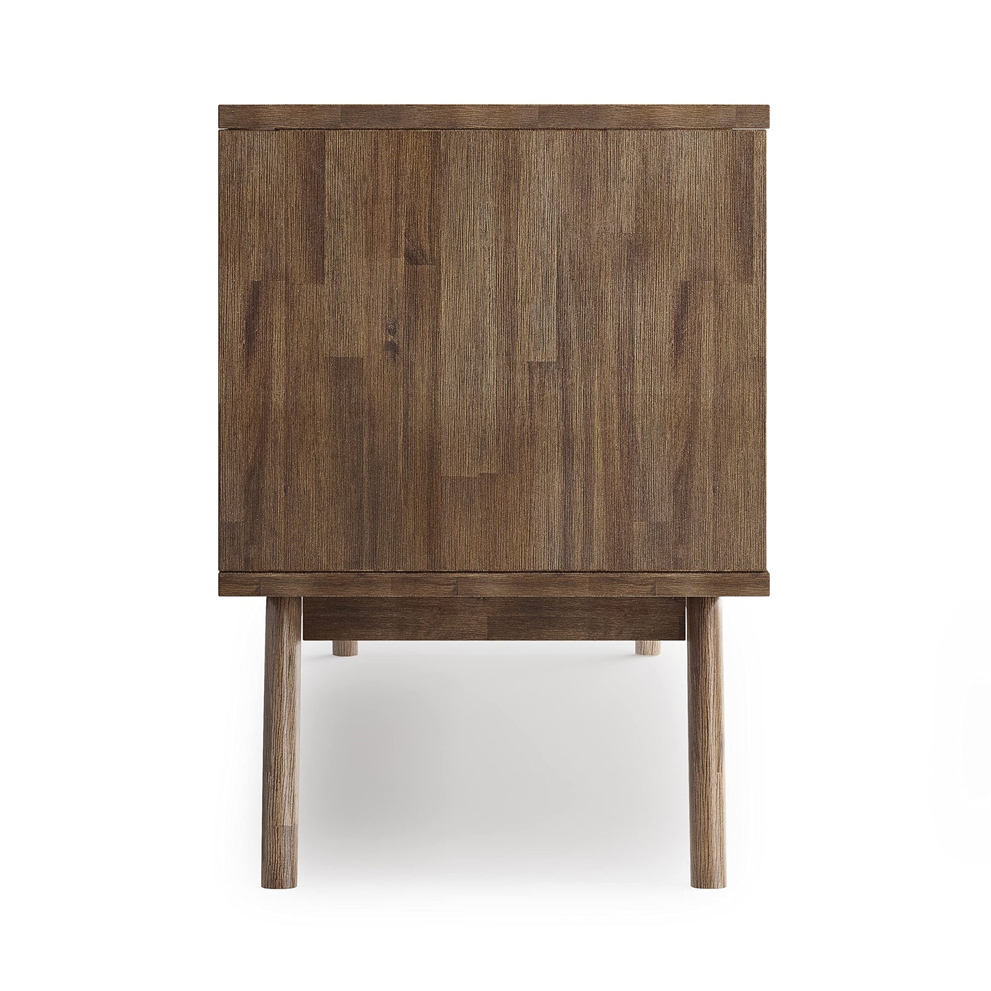SIMPLIHOME Clarkson SOLID ACACIA WOOD 60 inch Wide Mid Century TV Media Stand in Rustic Natural Aged Brown For TVs up to 65 inches for the Living Room and Entertainment Center