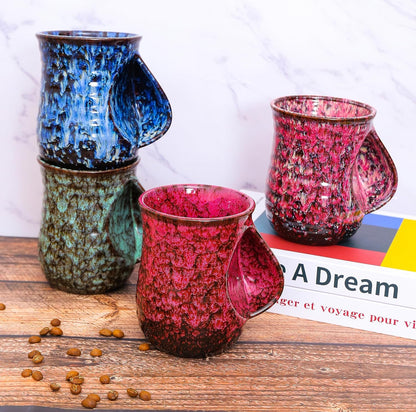 18oz Ceramic Hand Warmer Mug - Novelty Coffee Mug, Microwave and Dishwasher Safe - Blue