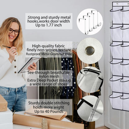Over the Door Shoe Organizer, Shoe Rack, Door Underwear Organizer, Sunglasses Storage, Food Snacks Pouches, High Heel