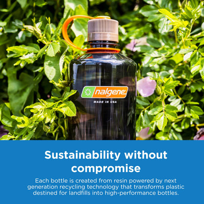 Nalgene Sustain Tritan BPA-Free Water Bottle Made with Material Derived from 50% Plastic Waste (using ISCC certified mass balance), 16 OZ, Narrow Mouth, Cerulean