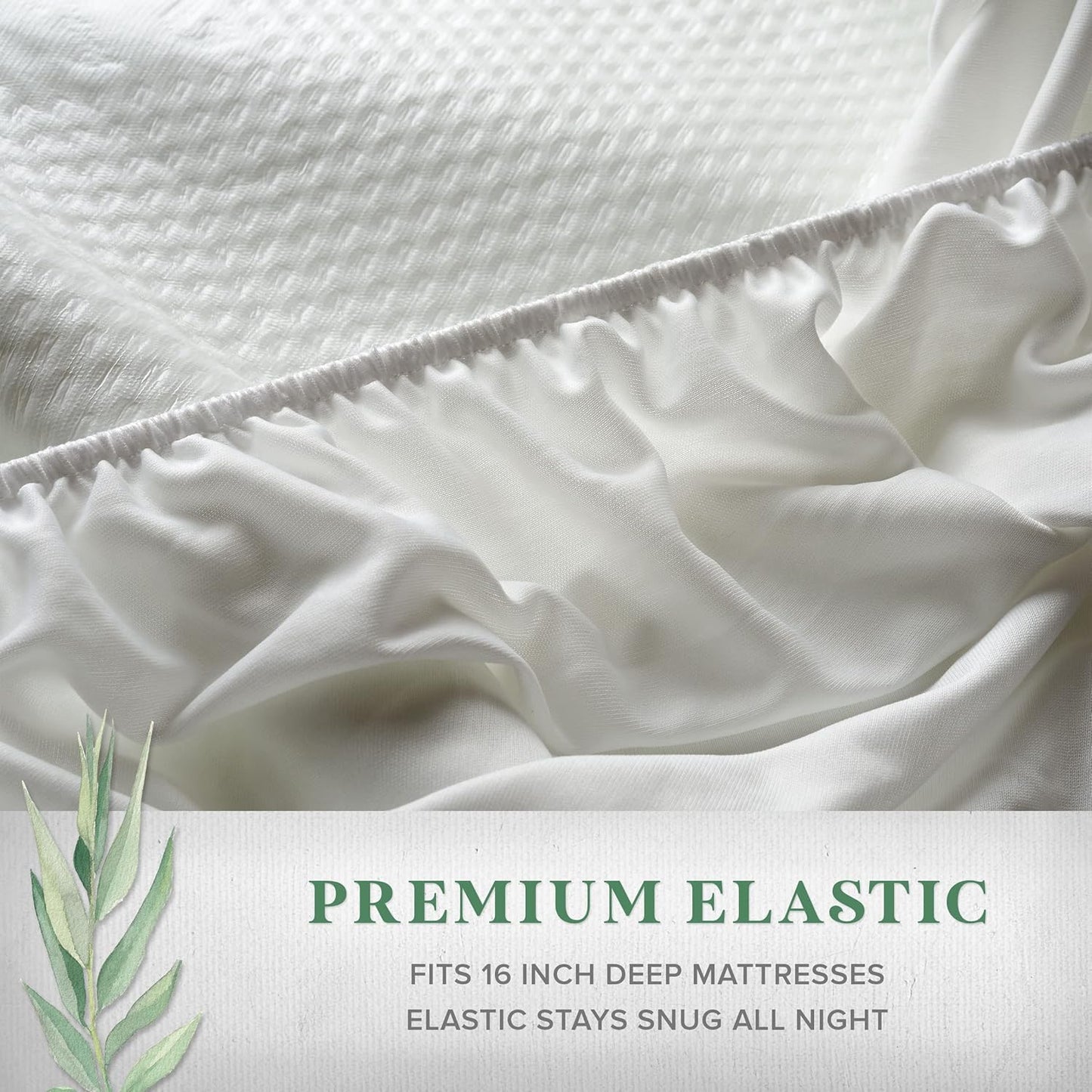 16 inch STYLINEN King Tencel Eucalyptus Mattress Protector - Waterproof Breathable Cooling Cover Protects Against
