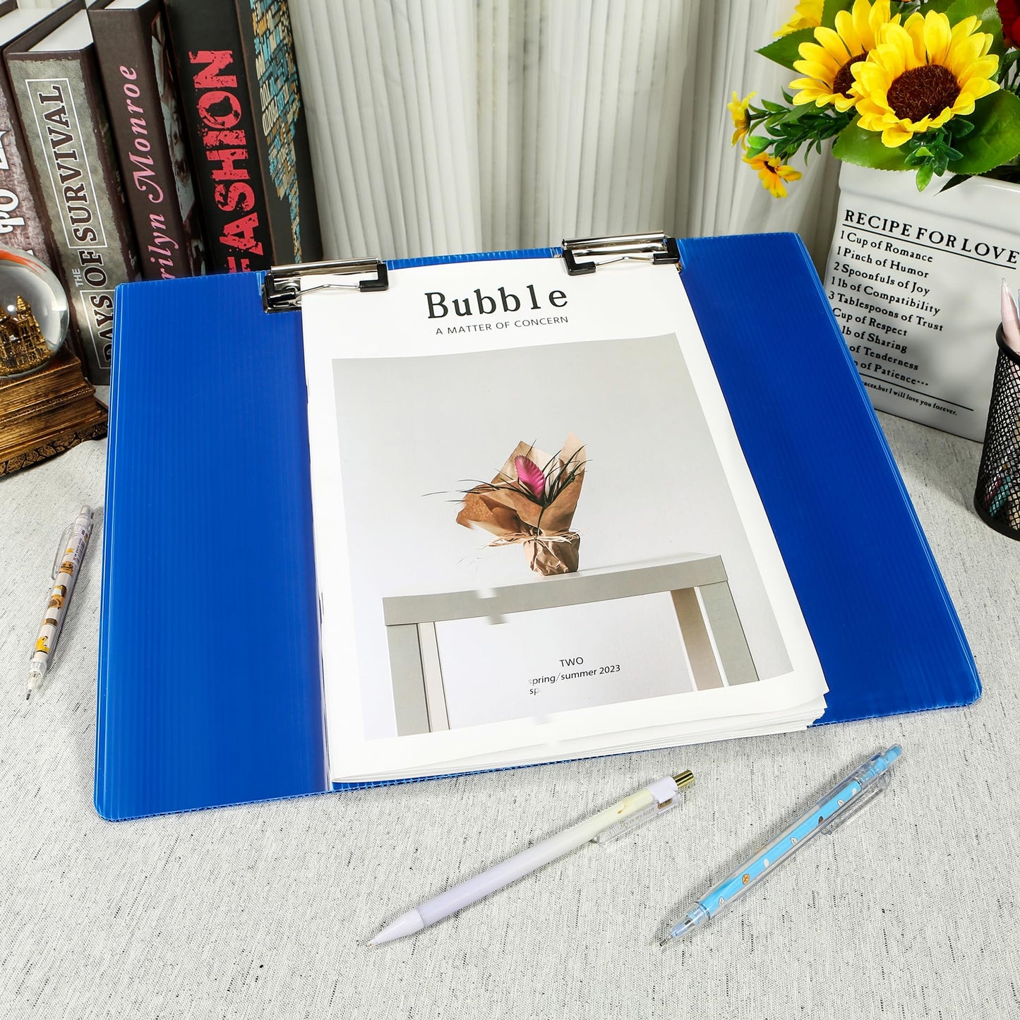 2pcs Slant Board for Writing 16 x 12 Inch Sloped Surface Clipboard 20°Tilted Writing Board to Improve Handwriting Legibility for Writing Reading Drawing