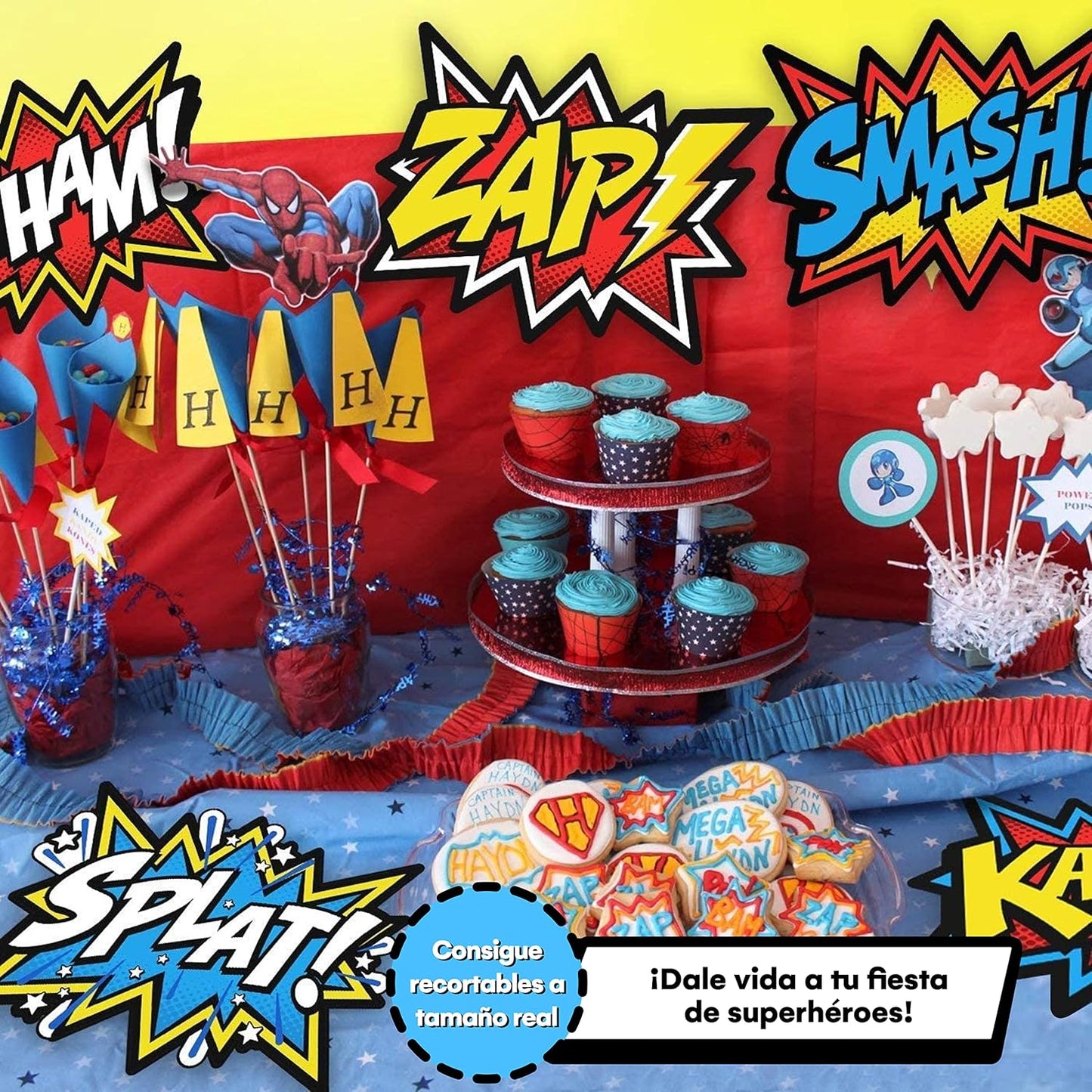 Bigtime Signs 12 Pieces Super Hero Stickers - Superhero Party Decorations for Birthday - Themed Party Favors