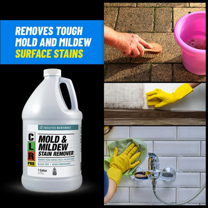 CLR PRO Heavy Duty Bleach-Free Mold & Mildew Stain Remover - Works on Tile, Wood, Concrete, Glass, and More, 1 Gallon Bottle