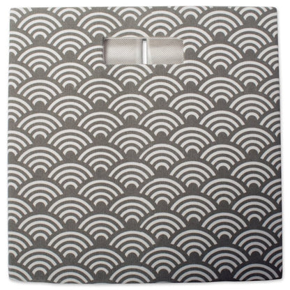 DII Collapsible Hard Sided Bin, Waves, Gray, Large