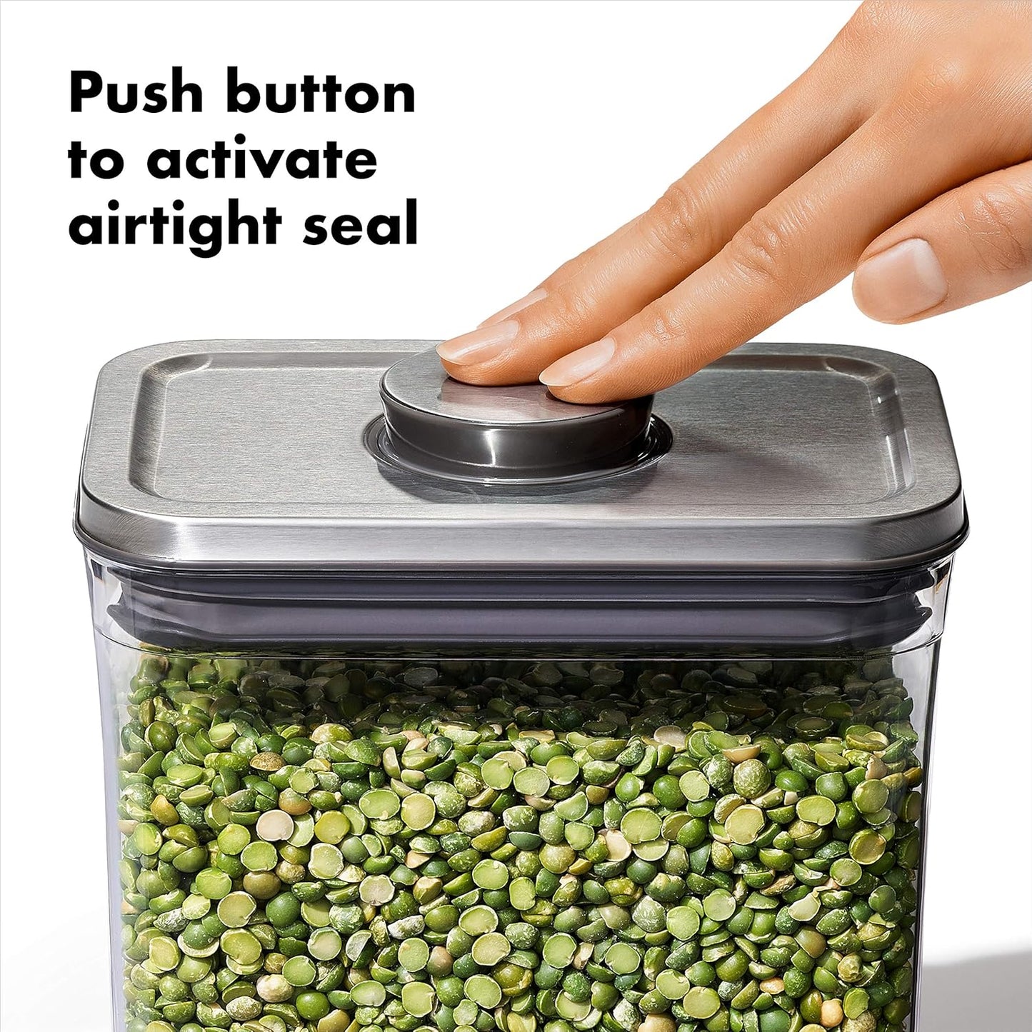 2.8 OXO Steel POP Container Big Short Sqaure - Qt for Cereal, Grains and More Grey