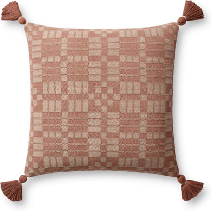 Loloi Ellery Pillow Cover Only, 18x18, CLAY